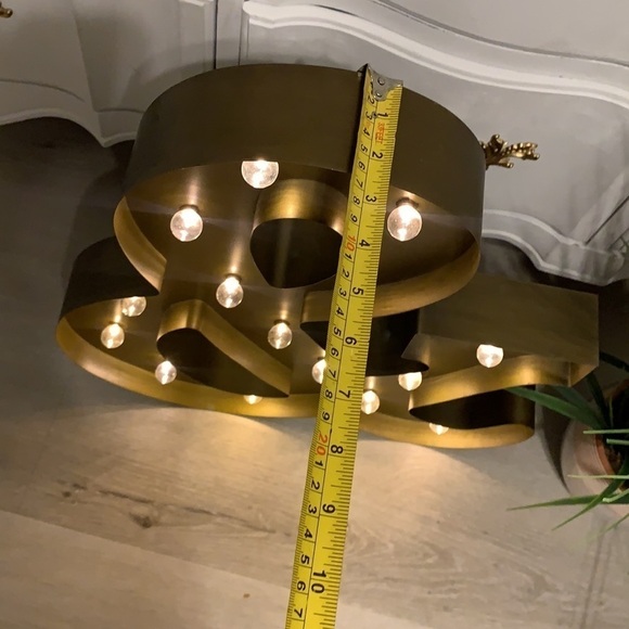 Marquee light threshold gold large‎ retro mid century modern home decor metal - Picture 8 of 16